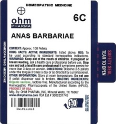Md Tube Label (Anas Barbariae   Md Tube Label)